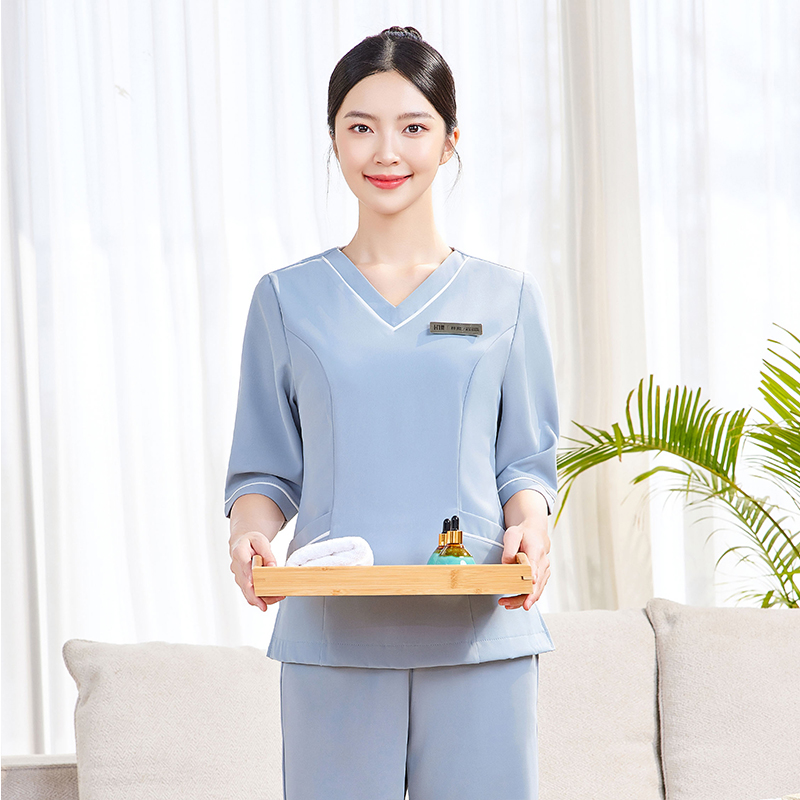 SPA养生馆美容院产康师工作服套装女春夏医美皮肤管理足浴技师服