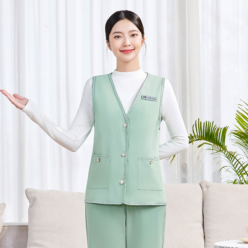 美容院足疗上班制服工衣美容师工作服时尚马甲套装女养生会所足浴