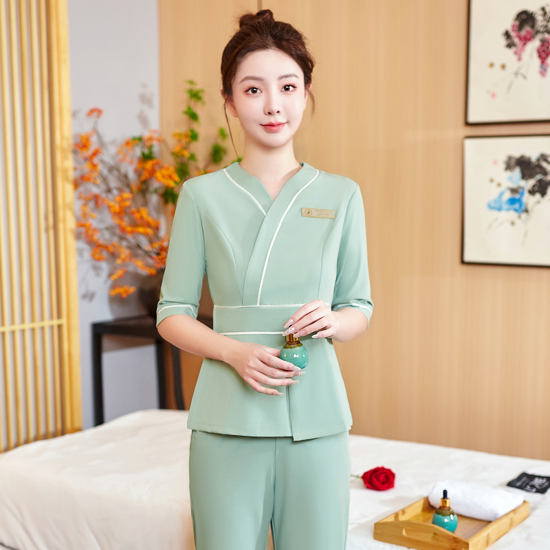 高端足浴足疗店技师工服美容院美容师工作服女气质套装spa养生馆