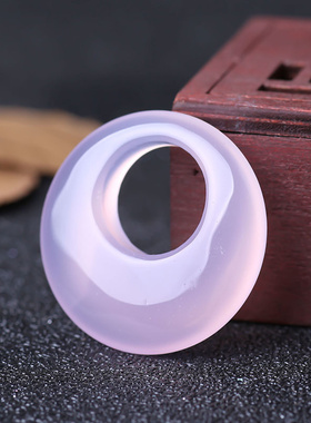 青峰玉业玉髓平安扣吊坠 黄玉髓平安扣项链新款粉玉髓平安扣挂件