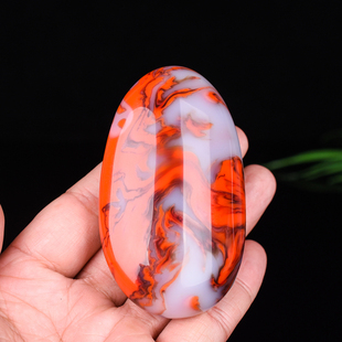 青峰玉业新疆和田玉手把件 羊脂白红玉籽料原石腰件红玉 白玉原石