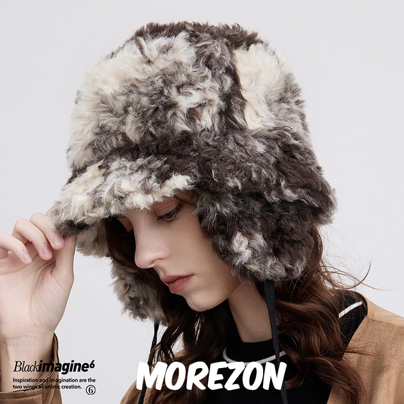 MOREZON【black imagine6】24秋冬新款潮人个性环保毛绒护耳帽子