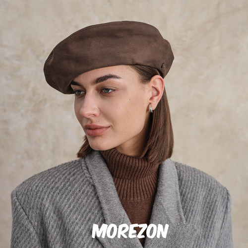 MOREZON【Mossant】25AW秋冬新款设计师小众潮人休闲麂皮贝雷帽女