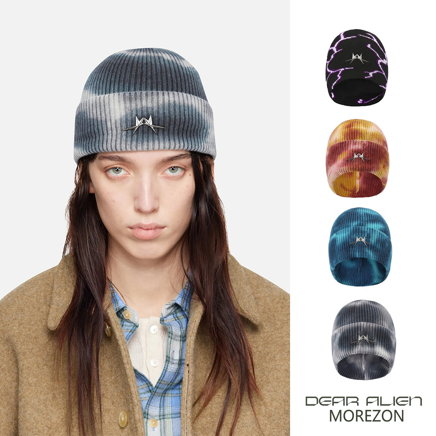 MOREZON【DEAR ALIEN】25AW秋冬新款潮人时尚个性扎染针织毛线帽,服饰配件/皮带/帽子/围巾,帽子,淘宝优惠券,粉丝福利购,淘宝优惠卷