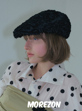 MOREZON【POESIE D'AME ROSE COIL FLAT CAP】25AW玫瑰花朵前进帽