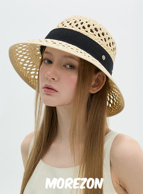 MOREZON【Brown hat Coco Straw Hat】25SS镂空镂空草编遮阳帽子