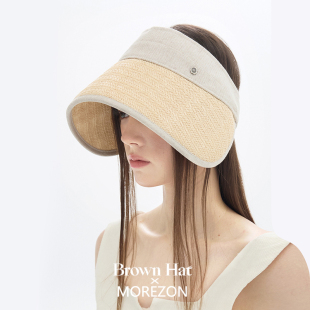 Brown Visor hat Sun 26春夏潮人空顶遮阳帽 Deauville MOREZON