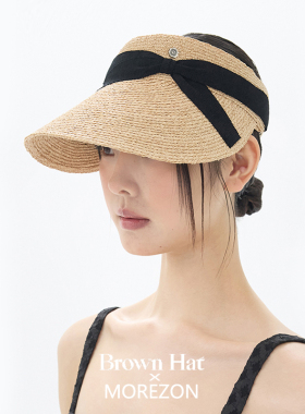 MOREZON【Brown hat Lowena Sun Visor】26春夏草编空顶遮阳帽子