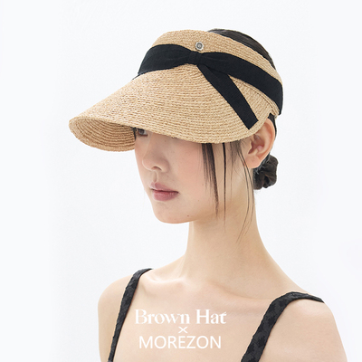 MOREZON【Brown hat Lowena Sun Visor】26春夏草编空顶遮阳帽子