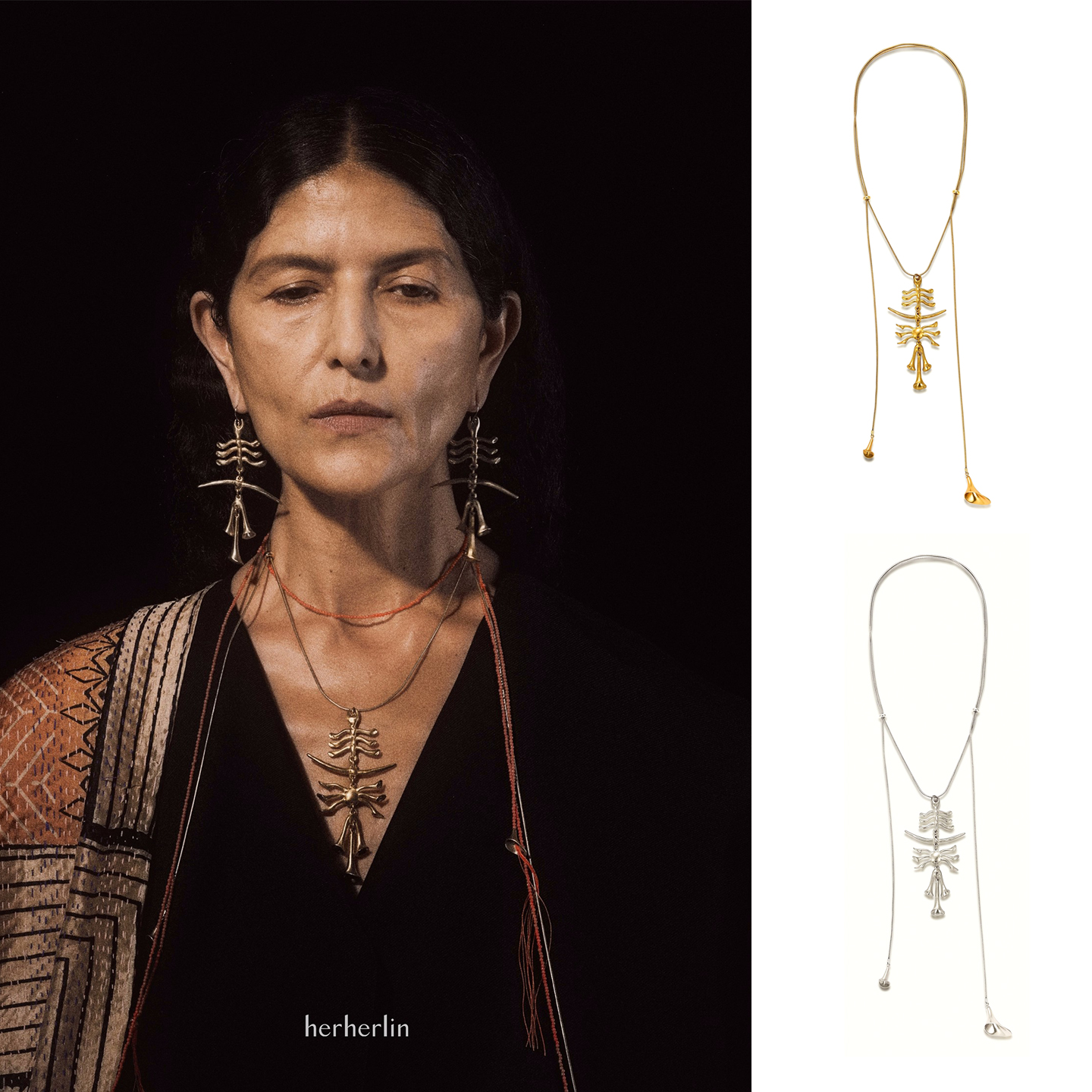 MOREZON【herherlin】25AW新款小众潮人角铃通天树可调节长项链女