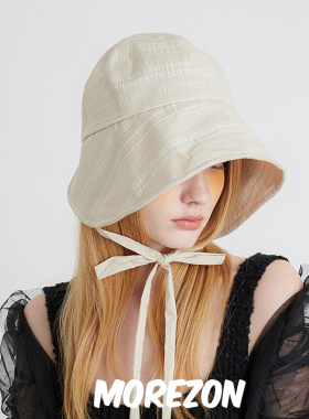 MOREZON【Brown hat Spring Ribbon Bonnet Hat】春夏系带宝宝帽