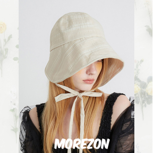 MOREZON【Brown hat Spring Ribbon Bonnet Hat】春夏系带宝宝帽
