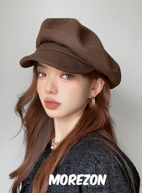 MOREZON【ETRE PAR LEE】设计师24秋冬潮人休闲百搭羊毛平顶帽子