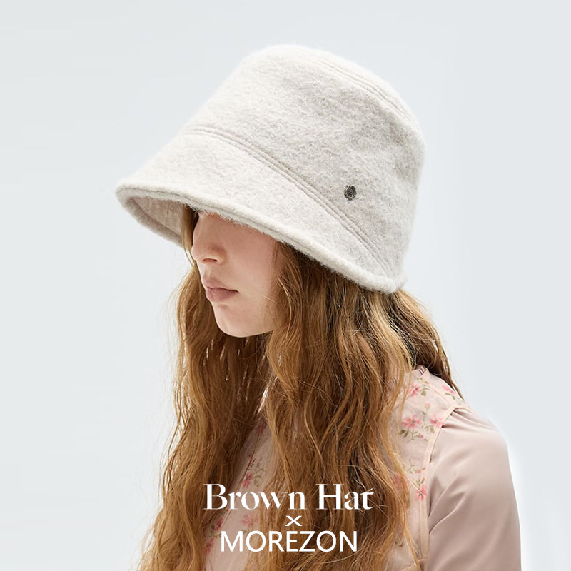 MOREZON【Brown hat Alpaca Bonnet】26秋冬新款潮人羊毛侍女帽子