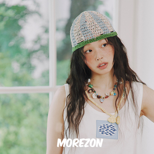BEANIE MOREZON 25SS设计师手钩拼色包头帽 MOSS BARBE MISU