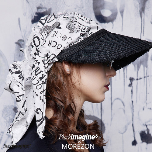 MOREZON【black imagine6】26夏季新款多种戴法涂鸦头巾空顶帽子