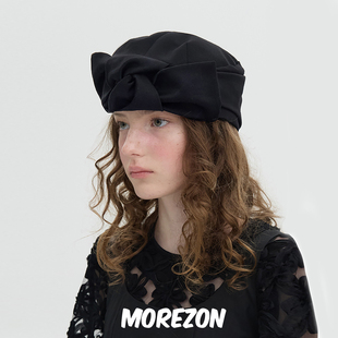 Brown Beret hat Ribbon 25AW蝴蝶结贝雷帽子 Twisted MOREZON