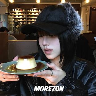 MOREZON【POESIE D'AME FUR EARFLAP CAP】25AW毛绒护耳棒球帽子