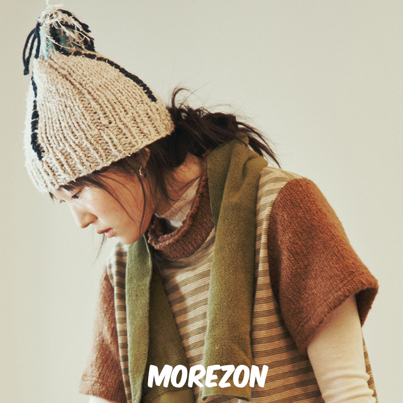 MOREZON【MISU A BARBE WET BEANIE】24AW秋冬新款流苏装饰毛线帽