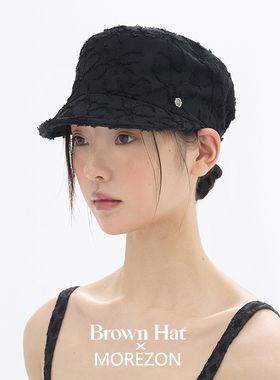 MOREZON【Brown hat Soft Work Cap】26春夏新款潮人花朵报童帽子