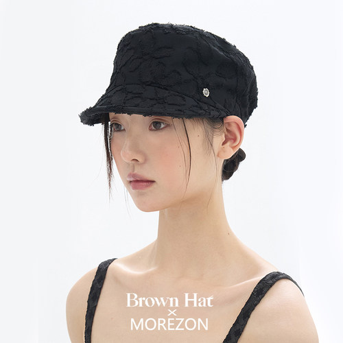 MOREZON【Brown hat Soft Work Cap】26春夏新款潮人花朵报童帽子