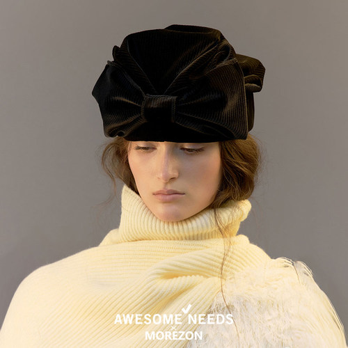 MOREZON【AWESOME NEEDS TURBAN HAT】26秋冬新款蝴蝶结包头帽女