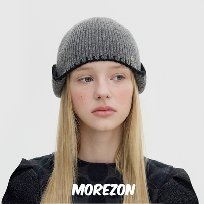 MOREZON【Brown hat Stitch Point Beanie】25AW潮人护耳毛线帽子