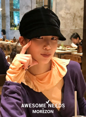 MOREZON【AWESOME NEEDS BELLBOY CAP】26秋冬褶皱灯芯绒报童帽子