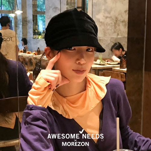 MOREZON【AWESOME NEEDS BELLBOY CAP】26秋冬褶皱灯芯绒报童帽子