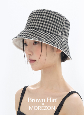 MOREZON【Brown hat Reversible Luvre Bucket】26春夏双面渔夫帽