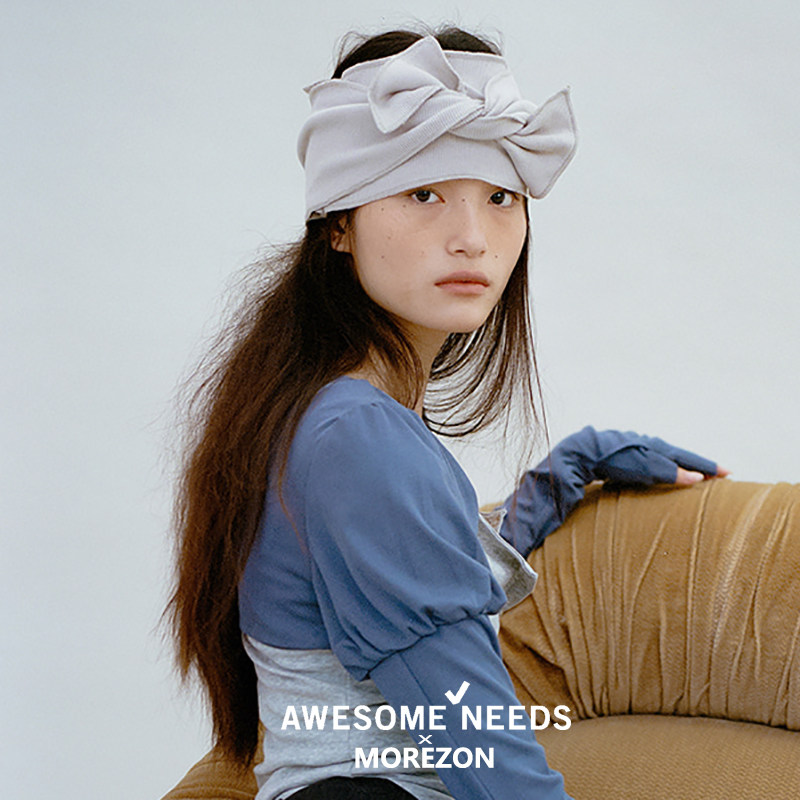 MOREZON【AWESOME NEEDS BOW HAIR BAND】26春夏新款蝴蝶结头巾女