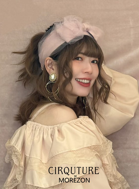 MOREZON【CIRQUTURE PRESSE ROSE】日本26春夏潮人玫瑰网纱发箍女