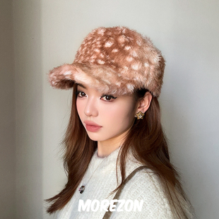 MOREZON【ETRE PAR LEE】25AW秋冬新款潮人时尚个性麋鹿平顶帽子