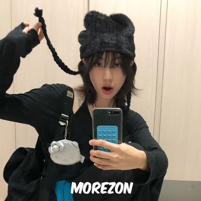 MOREZON【POESIE D'AME BRAIDED STRAP BEANIE】25AW系绳毛线帽子