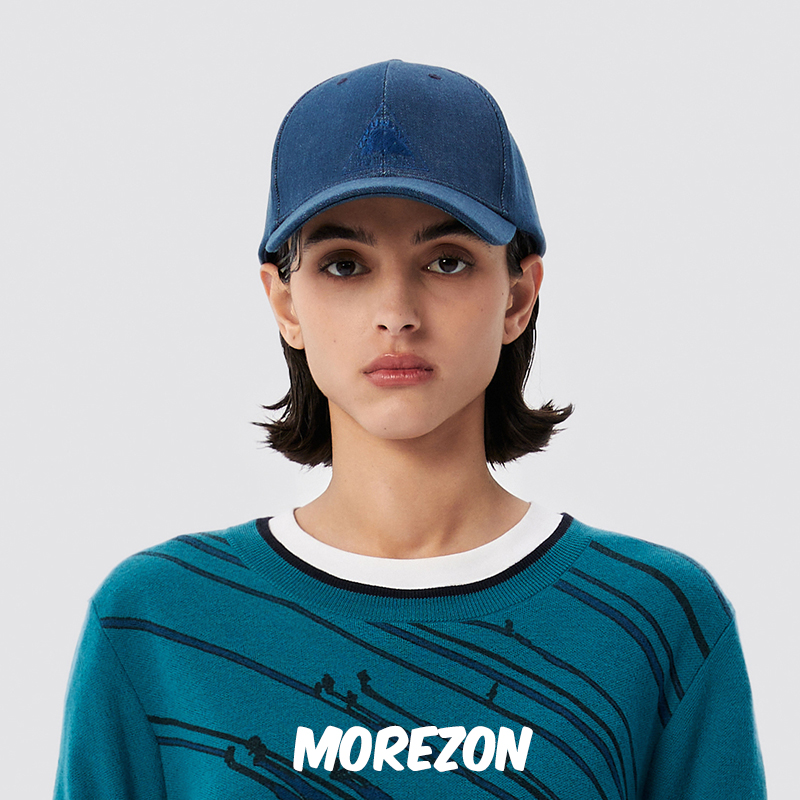 MOREZON【8on8】设计师新款潮人休闲百搭简约牛仔蓝草莓山棒球帽