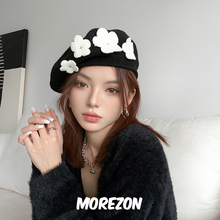 MOREZON【SCHA FLOWER BERET】德国秋冬潮人简约时尚小花贝雷帽子