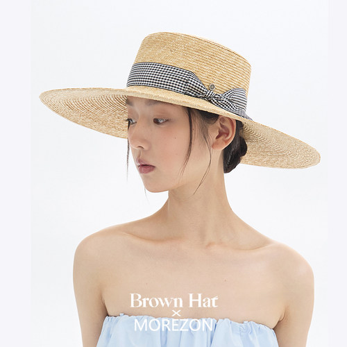 MOREZON【Brown hat Sabrina Wide Straw Hat】26春夏蝴蝶结草帽