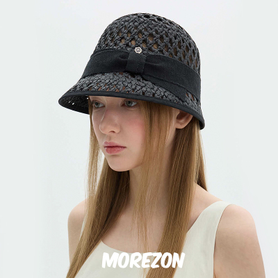 MOREZON【Brown hat Coco Cap】25SS潮人优雅镂空蝴蝶结渔夫帽子