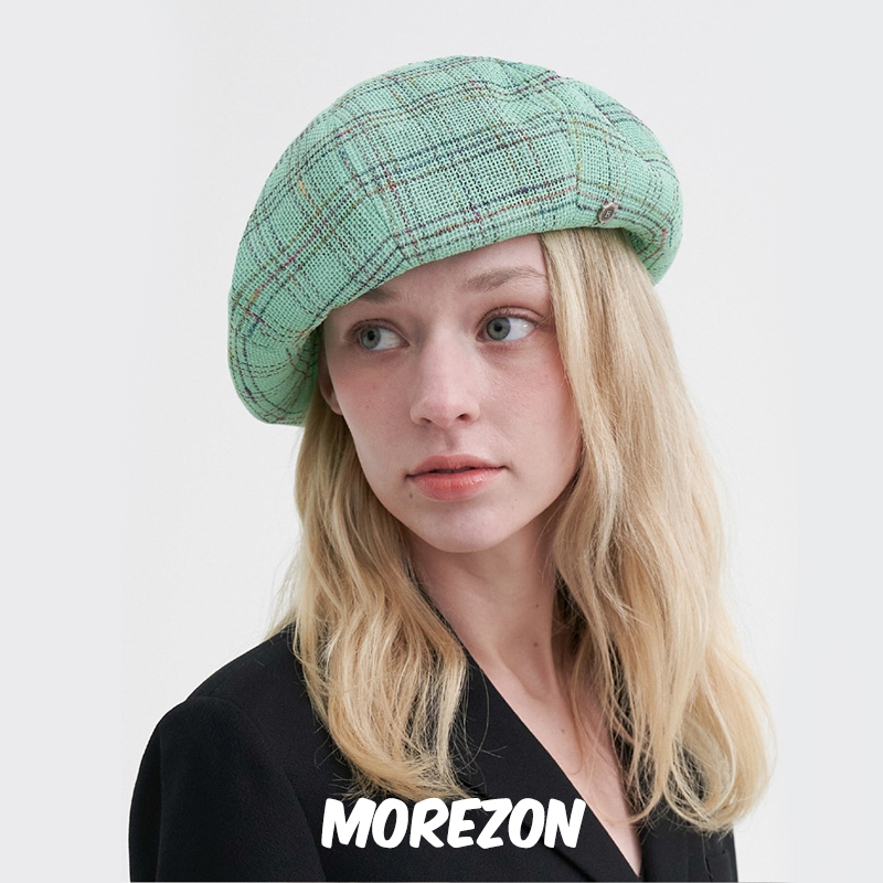 MOREZON【Brown hat Royal Beret】24春夏新款小香风格纹贝雷帽子 服饰配件/皮带/帽子/围巾 帽子 原图主图