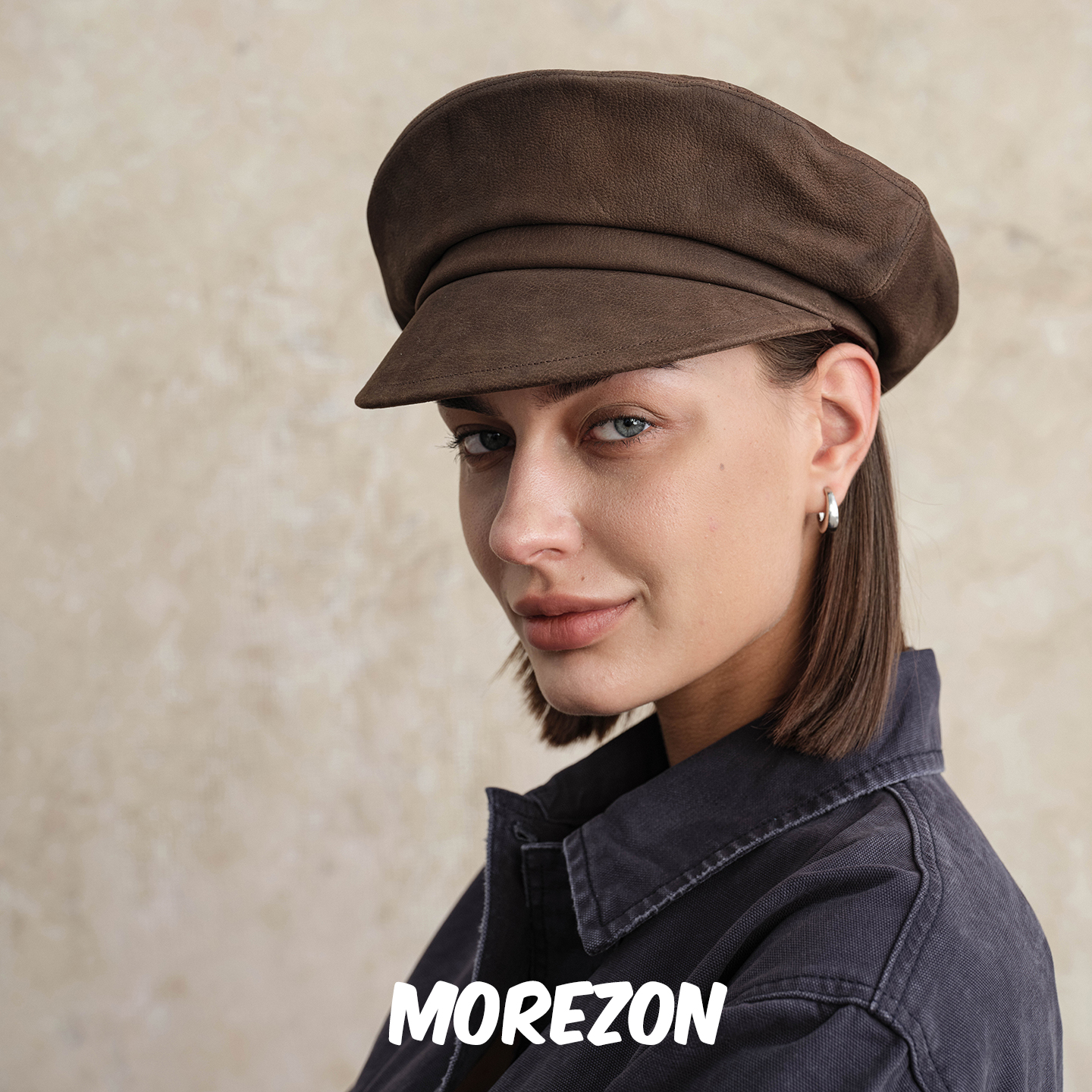 MOREZON【Mossant】25AW秋冬新款设计师小众潮人休闲麂皮报童帽子