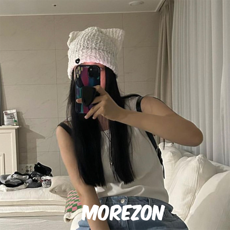MOREZON【AWESOME NEEDS CAT KNIT】设计师春夏可爱猫耳朵毛线帽