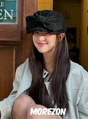 MOREZON【AWESOME NEEDS BELLBOY CAP】秋冬新款大蝴蝶结平顶帽子