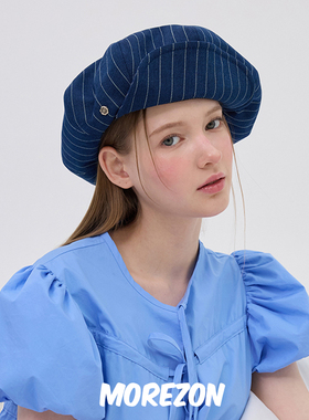MOREZON【Brown hat Volumed Newsboy Cap】25SS条纹八角报童帽子