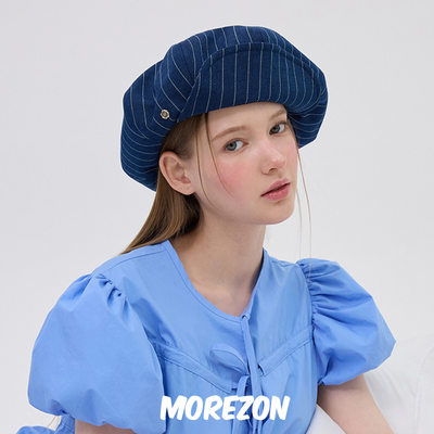 MOREZON【Brown hat Volumed Newsboy Cap】25SS条纹八角报童帽子
