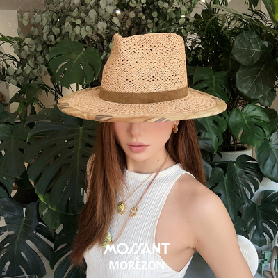 MOREZON【Mossant】26春夏新款设计师拉菲草编织潮人精致大檐草帽