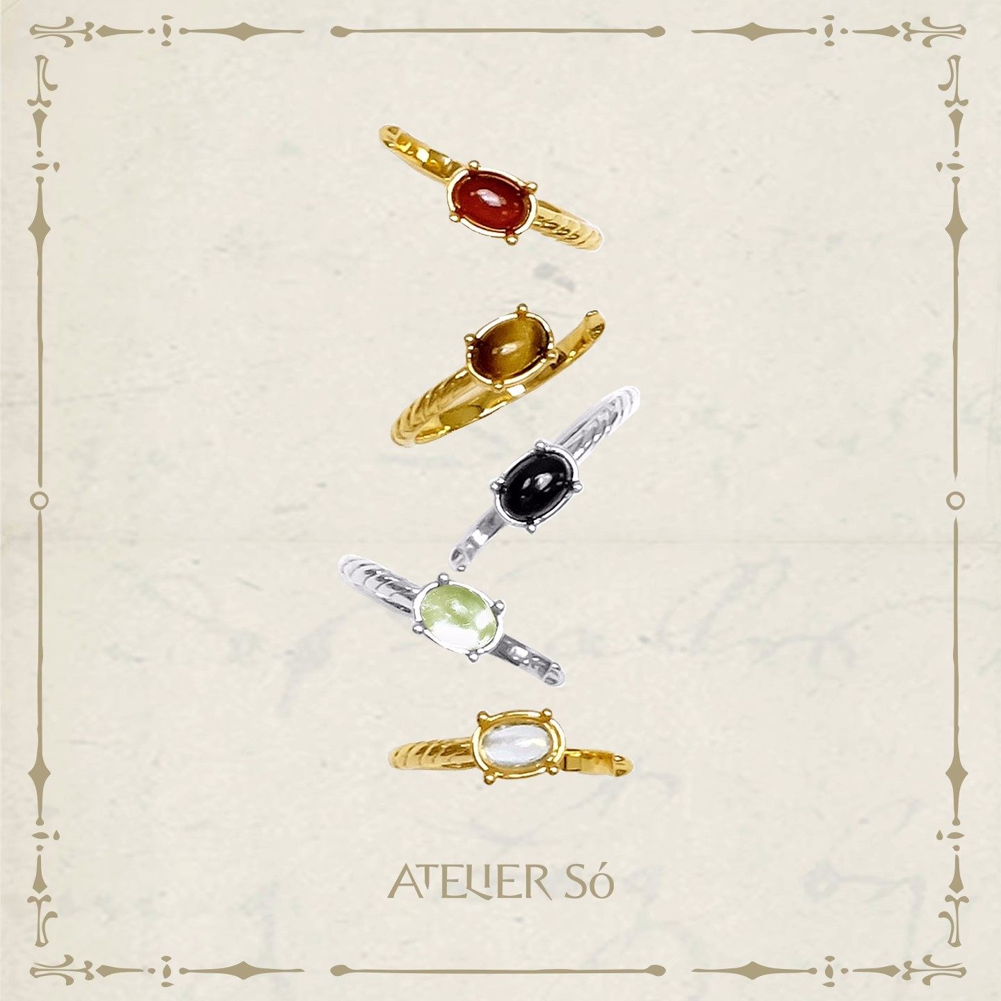 MOREZON【ATELIERSO】26SS新款小众设计师潮人个性宝石开口戒指女