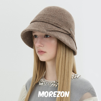 MOREZON【Brown hat Ivy Knit Hat】秋冬潮人蝴蝶结针织渔夫帽子
