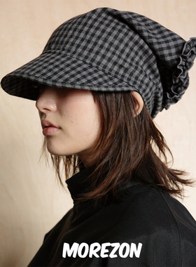 MOREZON【GORROGORRA kerchief cap】秋冬潮人棋盘格纹方巾帽子女