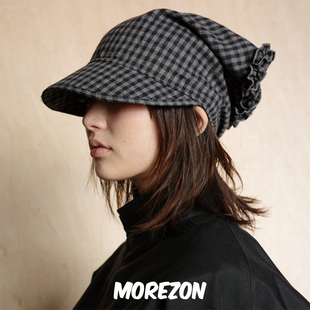 MOREZON kerchief cap 秋冬潮人棋盘格纹方巾帽子女 GORROGORRA