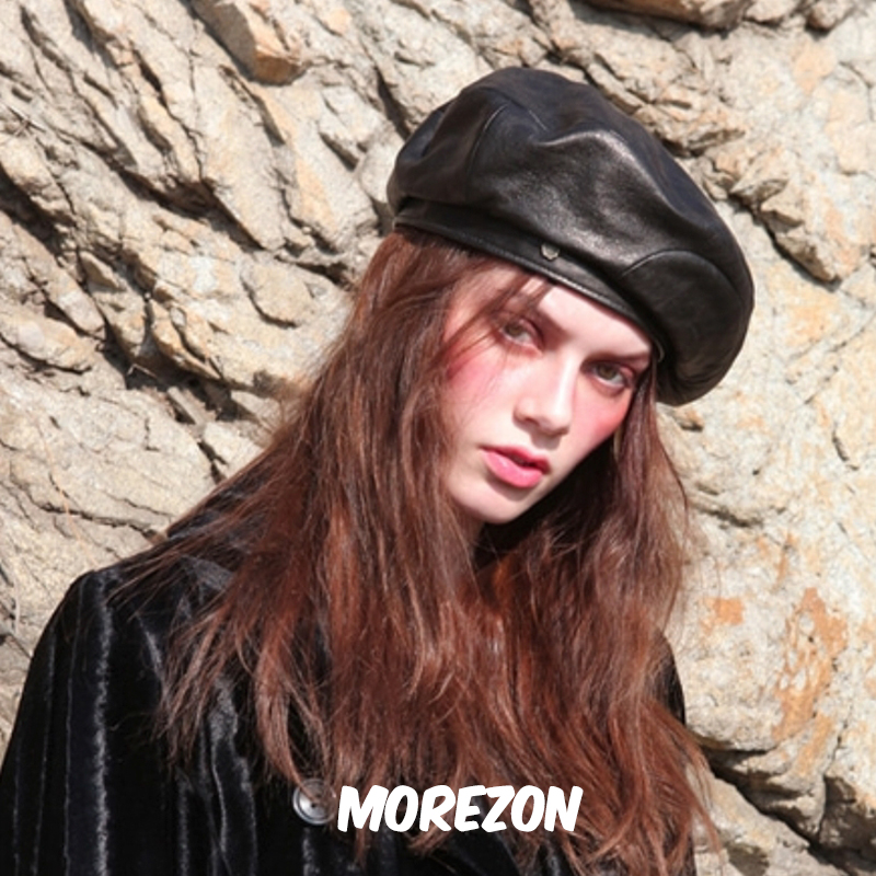 Brownhat时尚风羊皮贝雷帽子